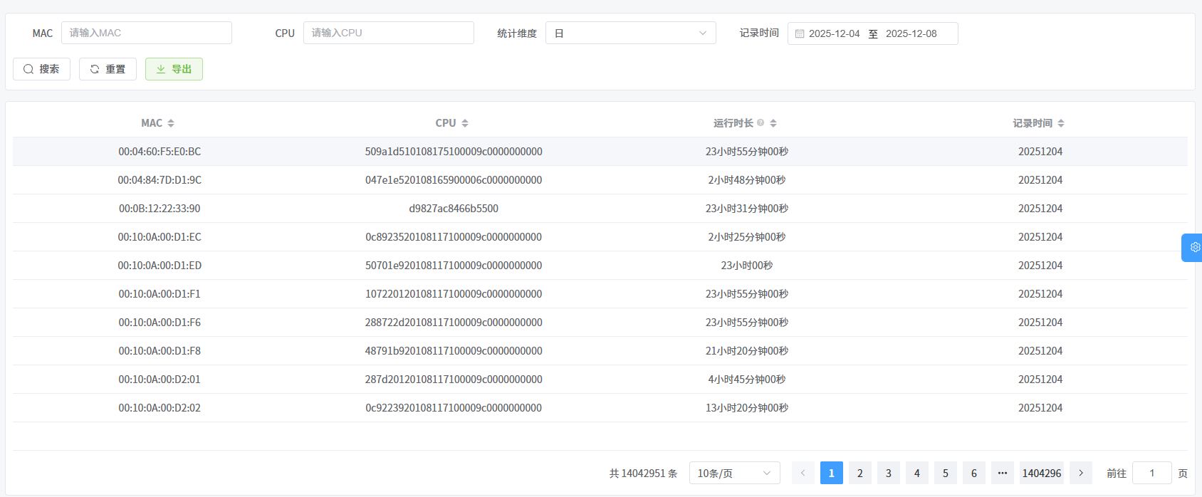 一级页面列表查询