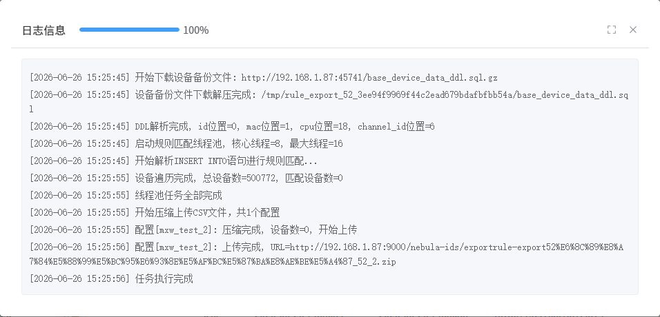 执行批次日志